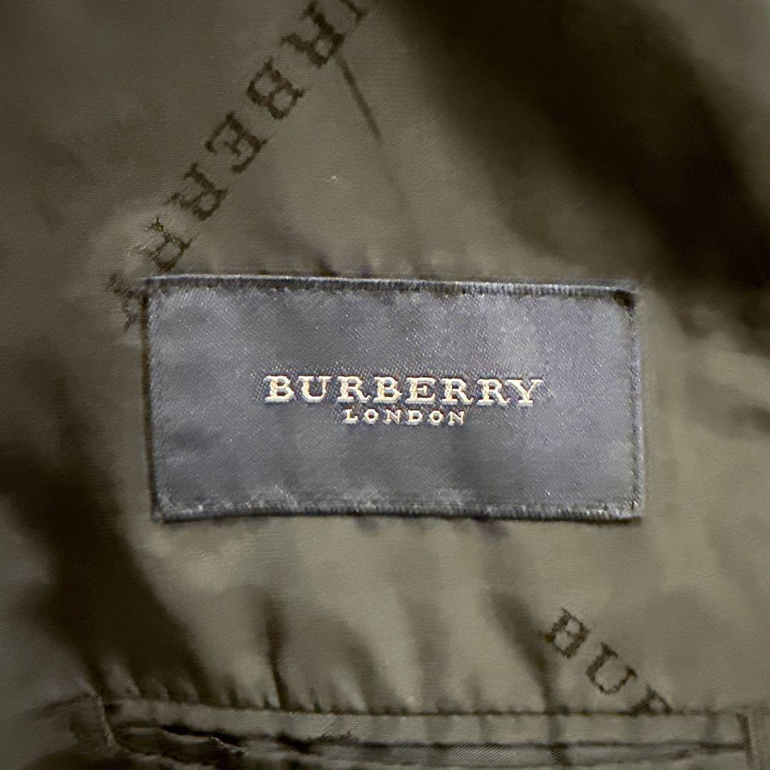 【美品】バーバリーロンドン セットアップスーツ シャドーロゴ カシミヤ混 AB6