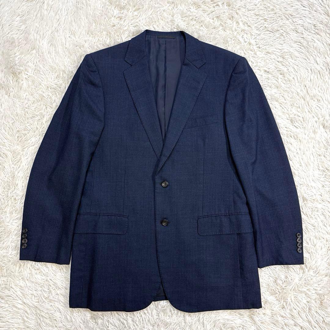 【美品】バーバリーロンドン セットアップスーツ シャドーロゴ カシミヤ混 AB6