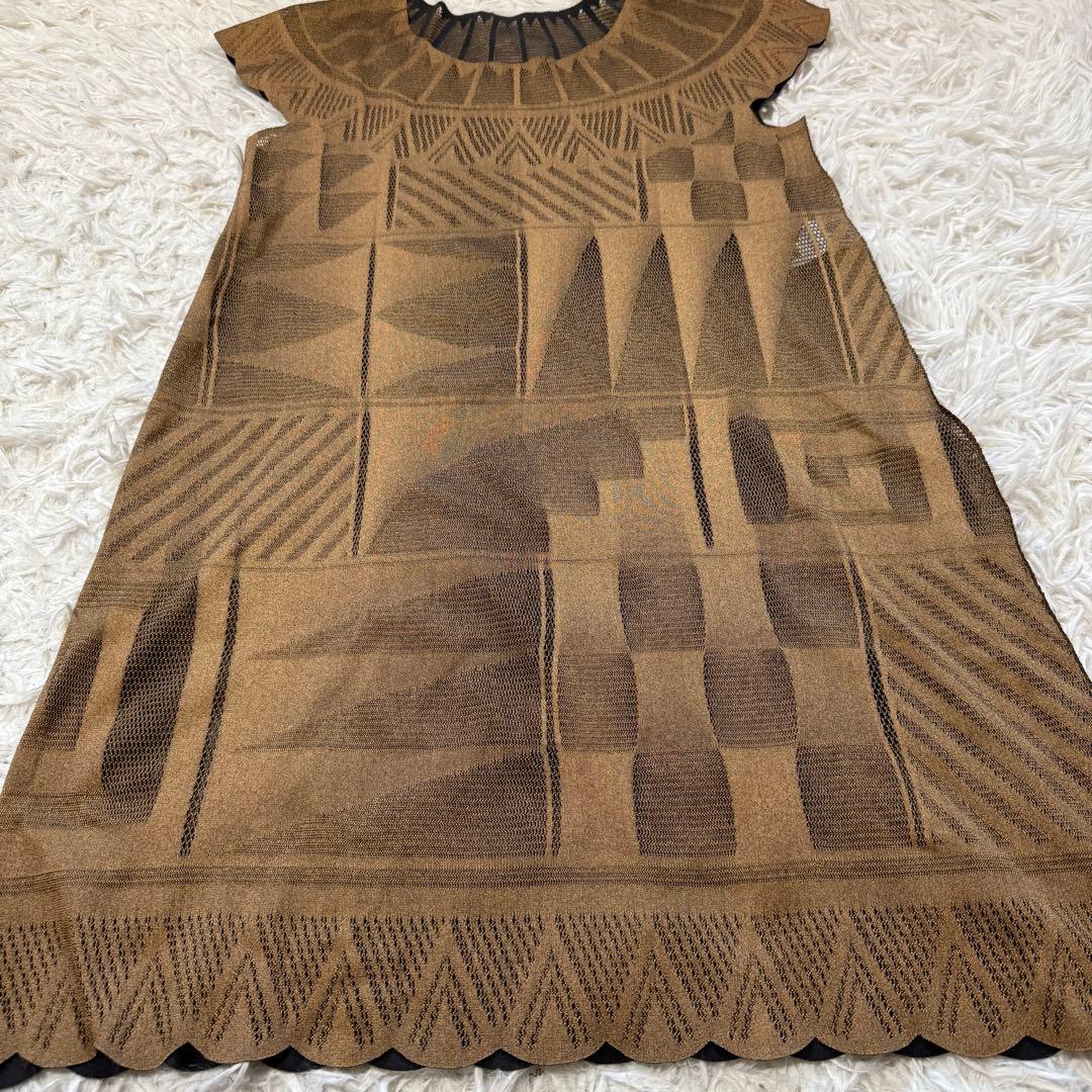 【PLEATS PLEASE】プリーツ プリーズ 半袖 ワンピース 総柄