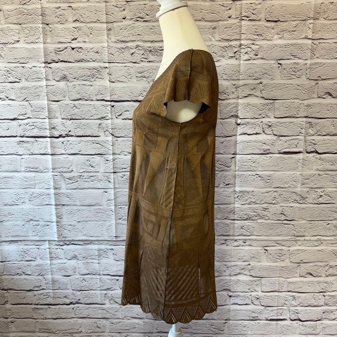 【PLEATS PLEASE】プリーツ プリーズ 半袖 ワンピース 総柄