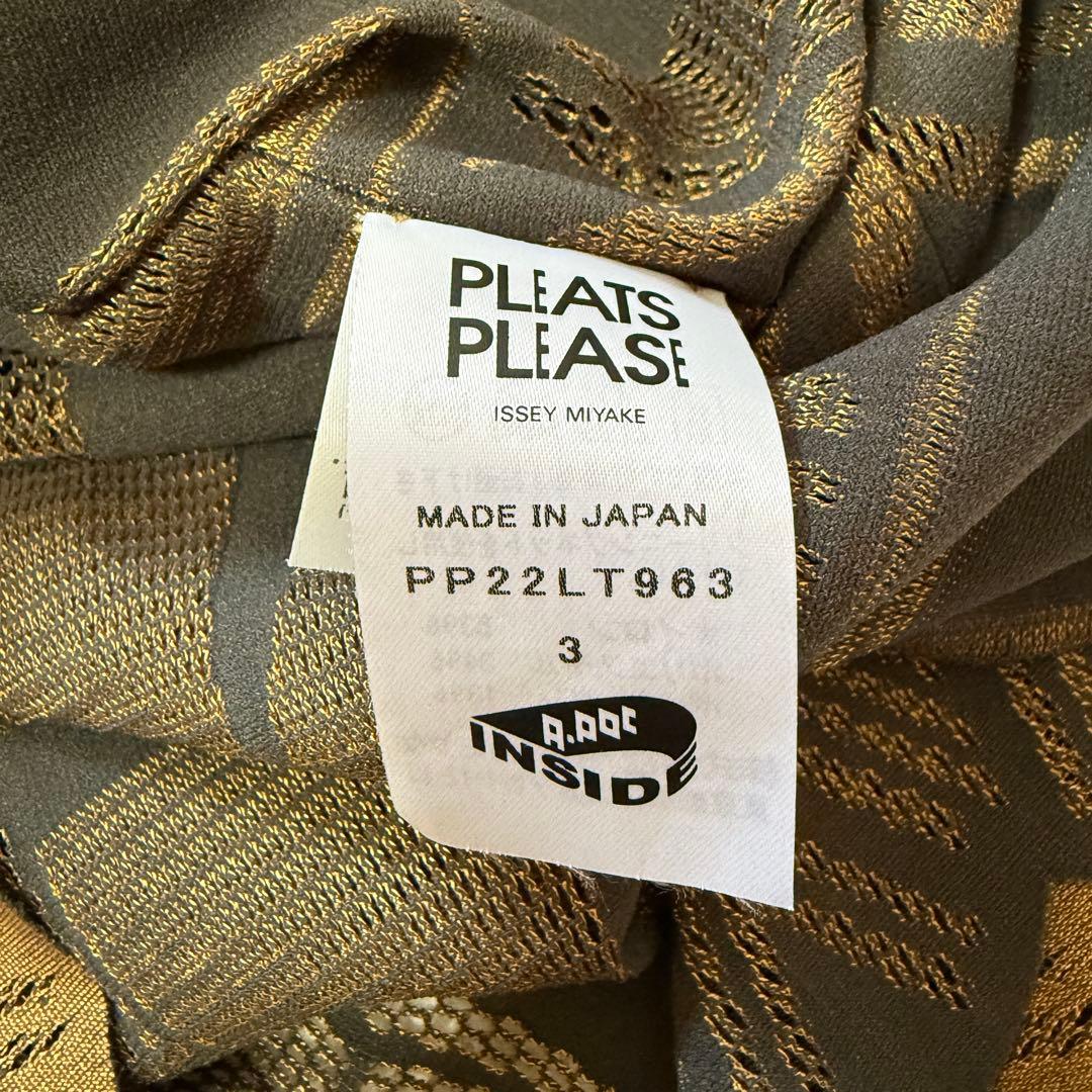 【PLEATS PLEASE】プリーツ プリーズ 半袖 ワンピース 総柄