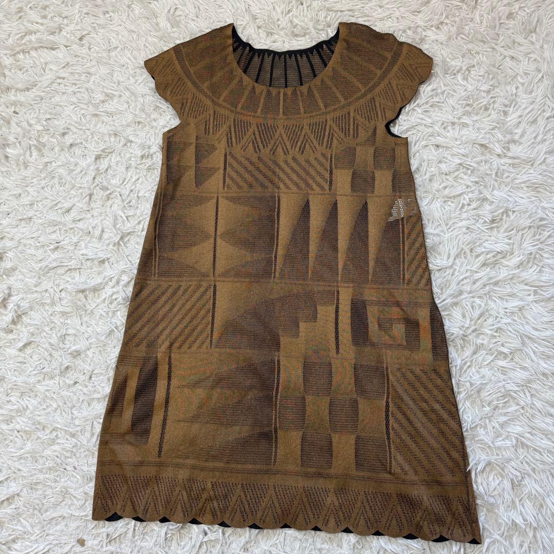 【PLEATS PLEASE】プリーツ プリーズ 半袖 ワンピース 総柄