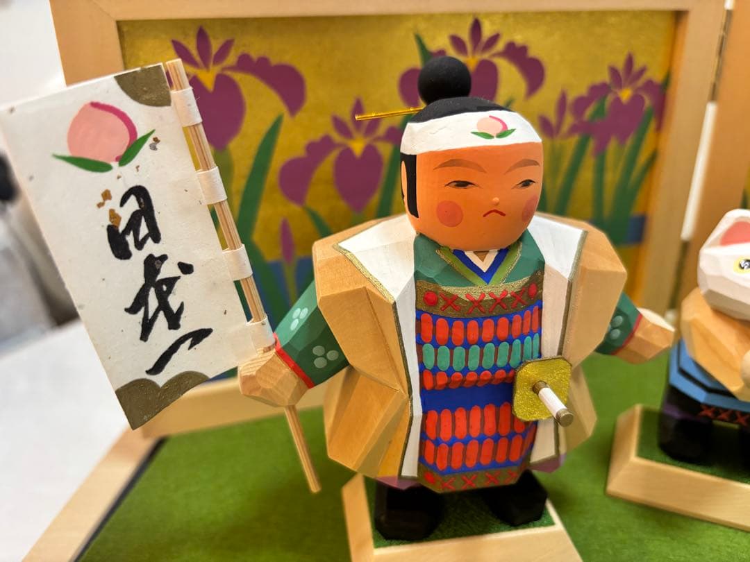 人形の久月　南雲作　伊予一刀彫　桃太郎　出陣