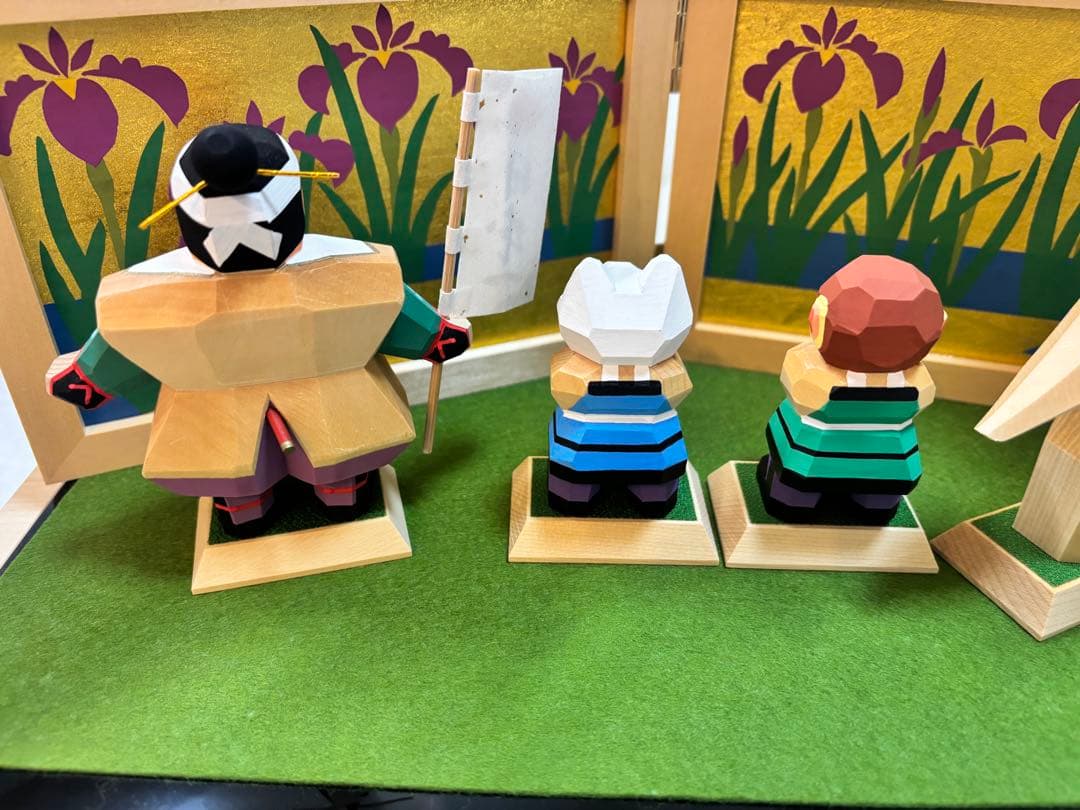 人形の久月　南雲作　伊予一刀彫　桃太郎　出陣