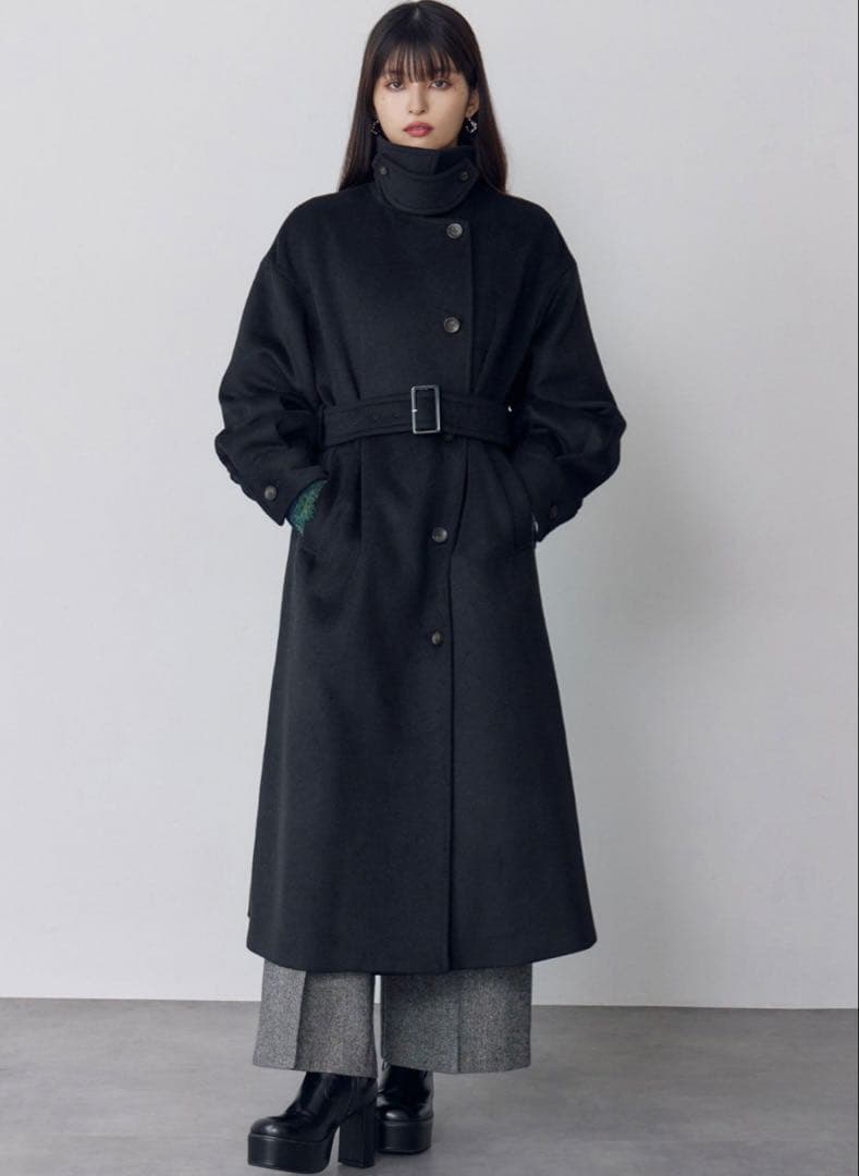 MURUA / スタンドネックダブルカラーコート
