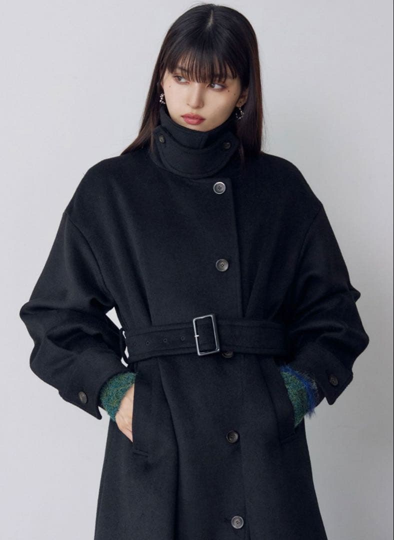 MURUA / スタンドネックダブルカラーコート