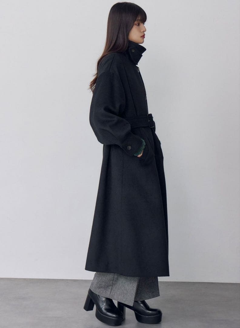 MURUA / スタンドネックダブルカラーコート