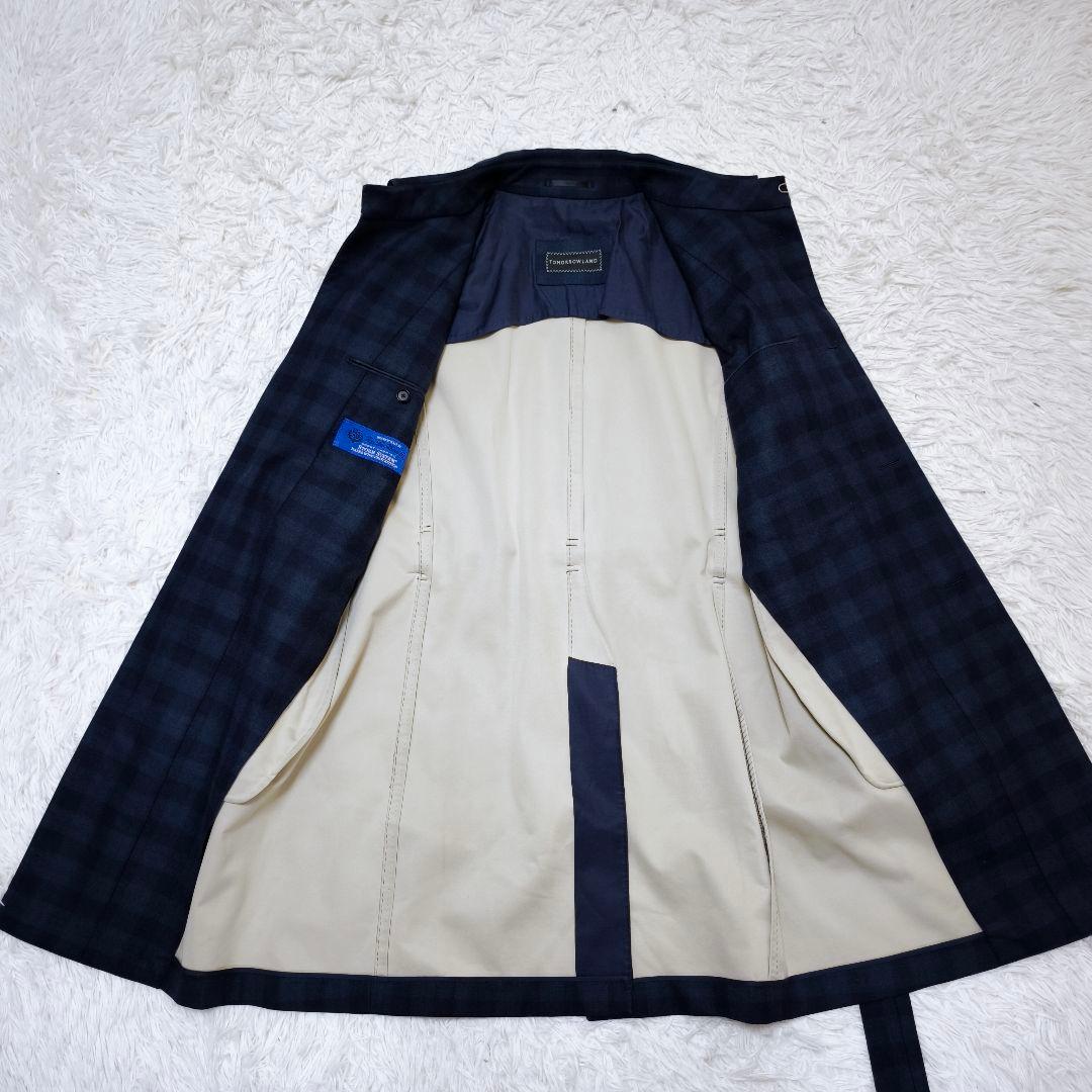 極美品 トゥモローランド ロロピアーナ チェック ダブルブレストコート 46