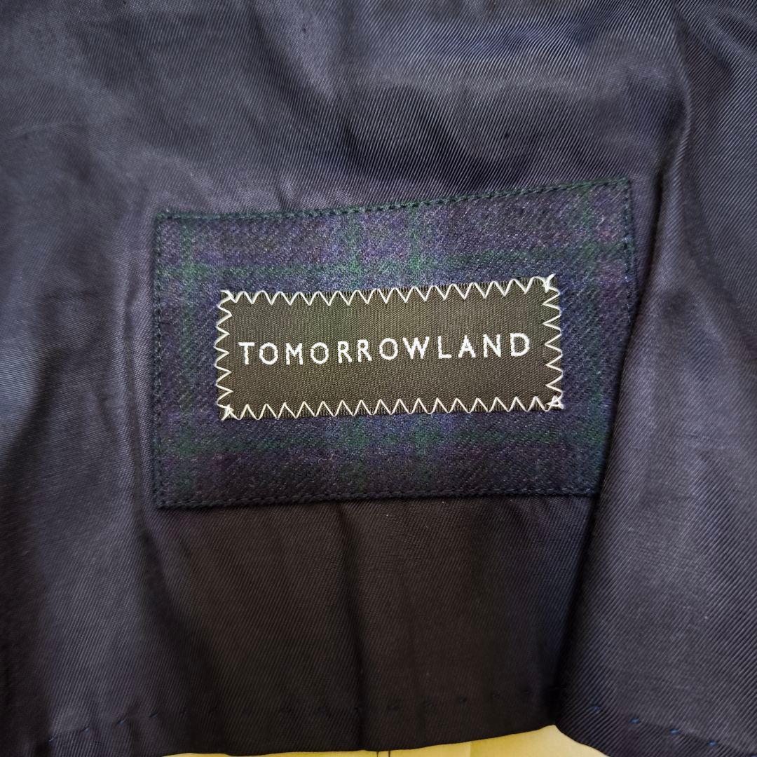 極美品 トゥモローランド ロロピアーナ チェック ダブルブレストコート 46