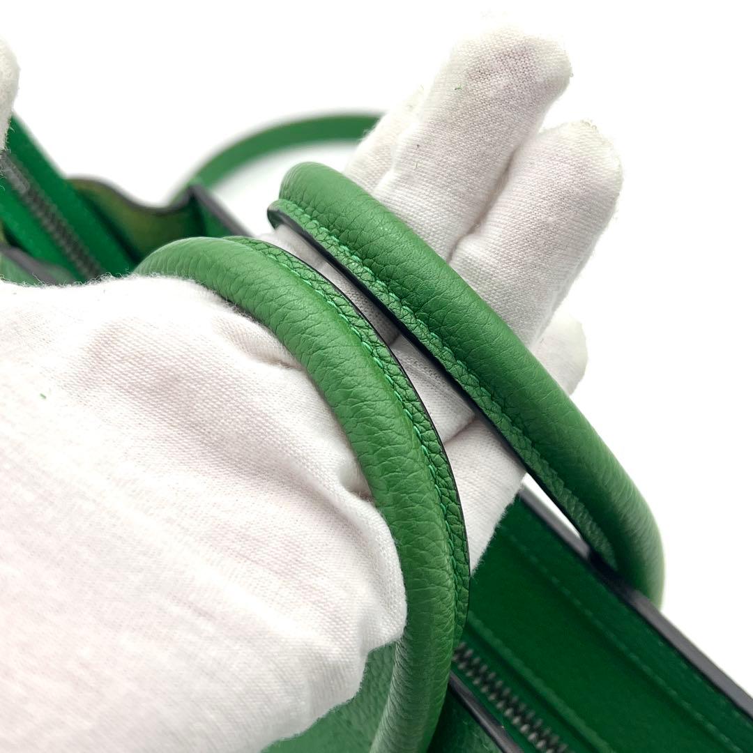 【極美品】セリーヌ ラゲージ ナノ グリーン 2way ハンドバッグ