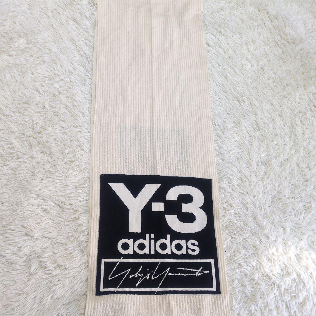 美品adidas×ヨウジヤマモトY-3 ワイスリーロゴ柄ロングマフラー　ウール