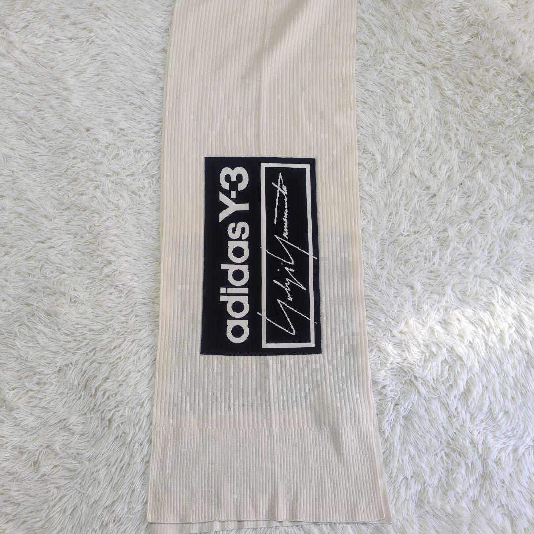 美品adidas×ヨウジヤマモトY-3 ワイスリーロゴ柄ロングマフラー　ウール