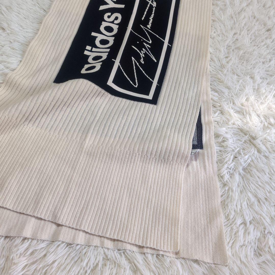 美品adidas×ヨウジヤマモトY-3 ワイスリーロゴ柄ロングマフラー　ウール