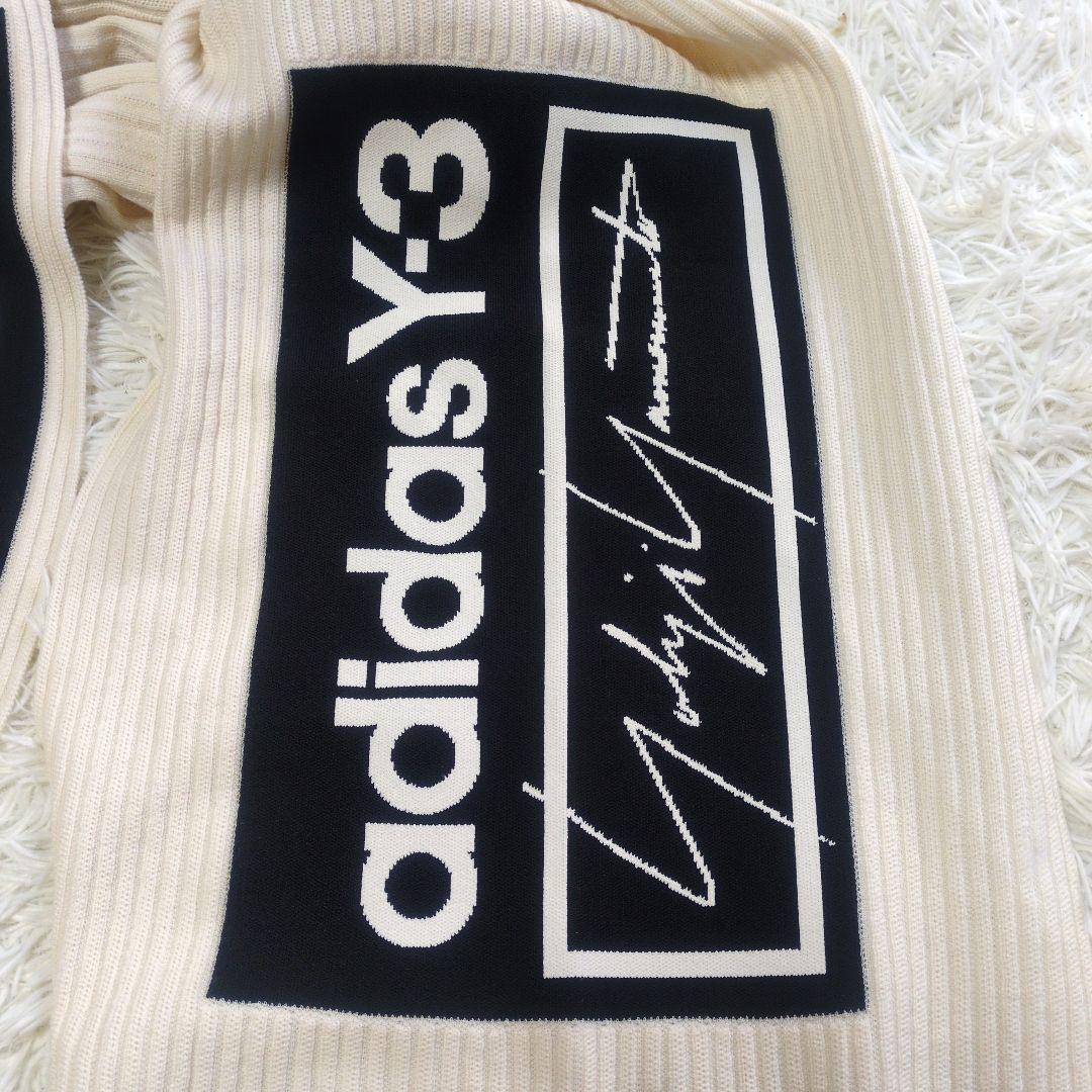 美品adidas×ヨウジヤマモトY-3 ワイスリーロゴ柄ロングマフラー　ウール