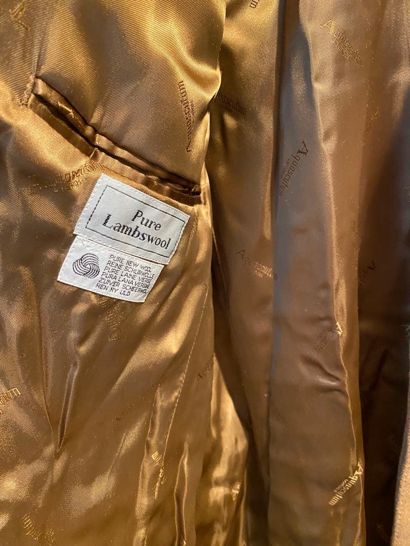 美品　Aquascutum 比翼　チェスターコート　アクアスキュータム　キャメル