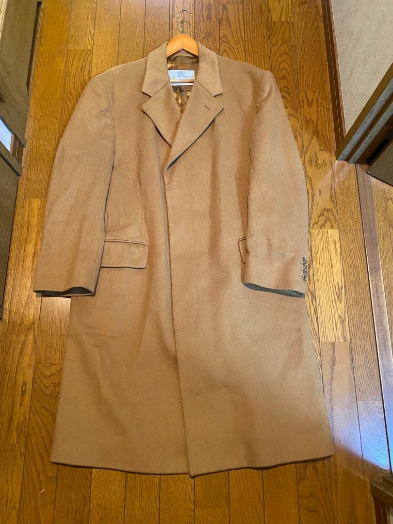 美品　Aquascutum 比翼　チェスターコート　アクアスキュータム　キャメル
