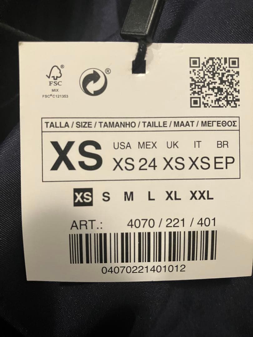 ZARA ボアコート　テディベアコート　ネイビー XS タグ付