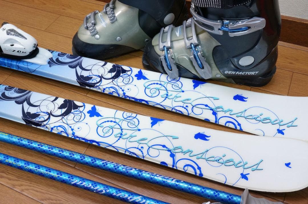 メンテ済 150cm靴24～24.5cmPURE CONSCIOUSスキーセット