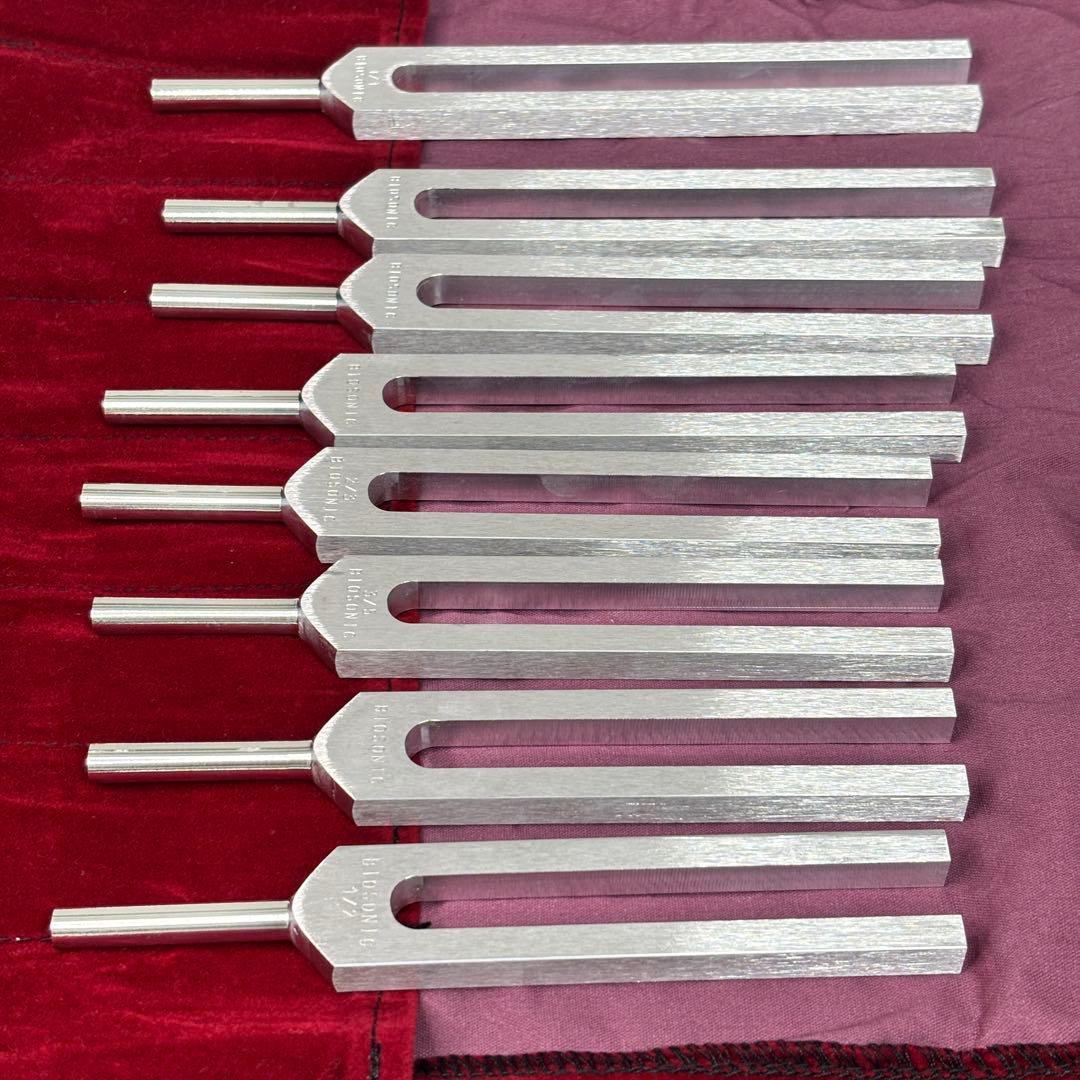 ソルフェジオ周波数 音叉 8本セットBIOSONIC ケース付きヒーリング 瞑想