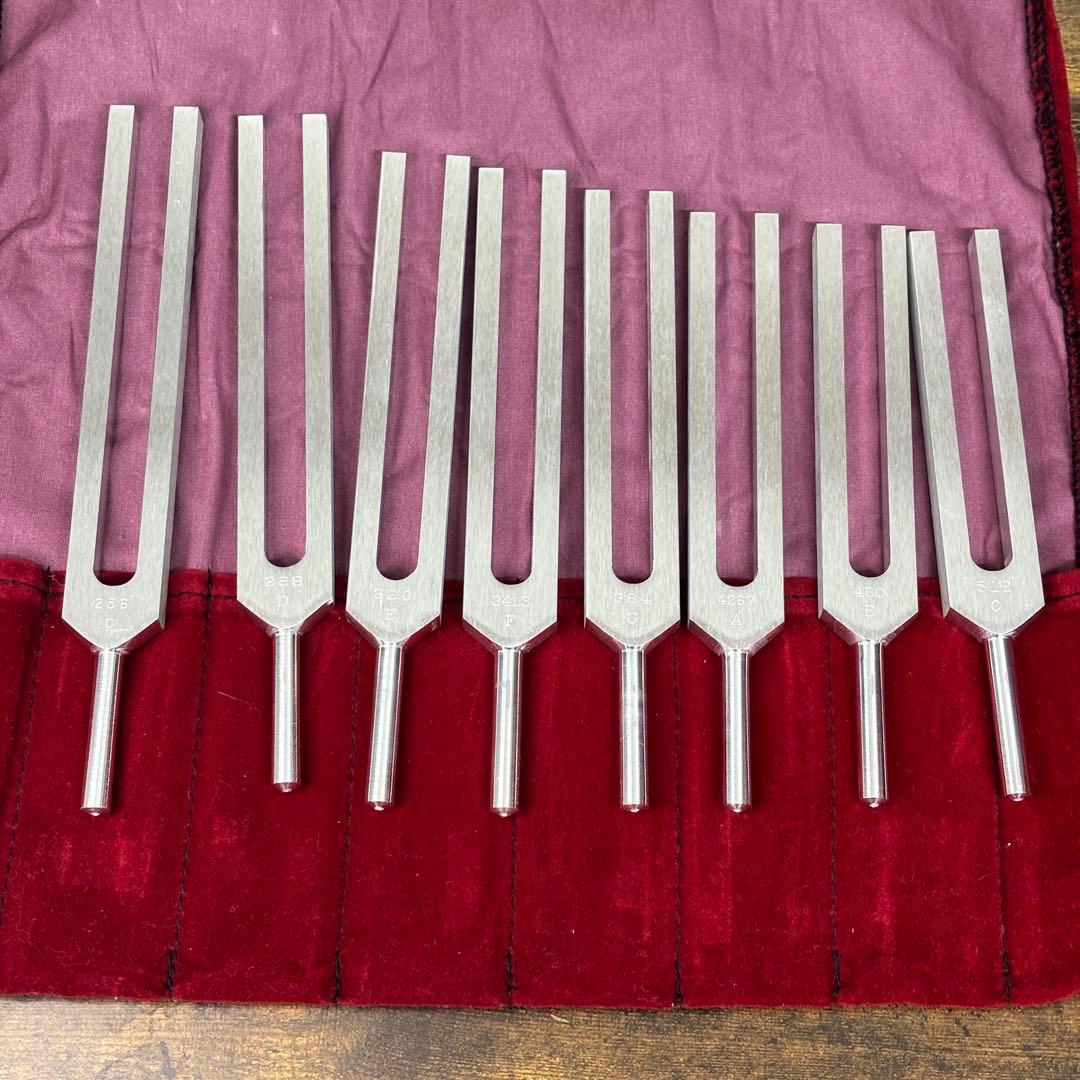 ソルフェジオ周波数 音叉 8本セットBIOSONIC ケース付きヒーリング 瞑想