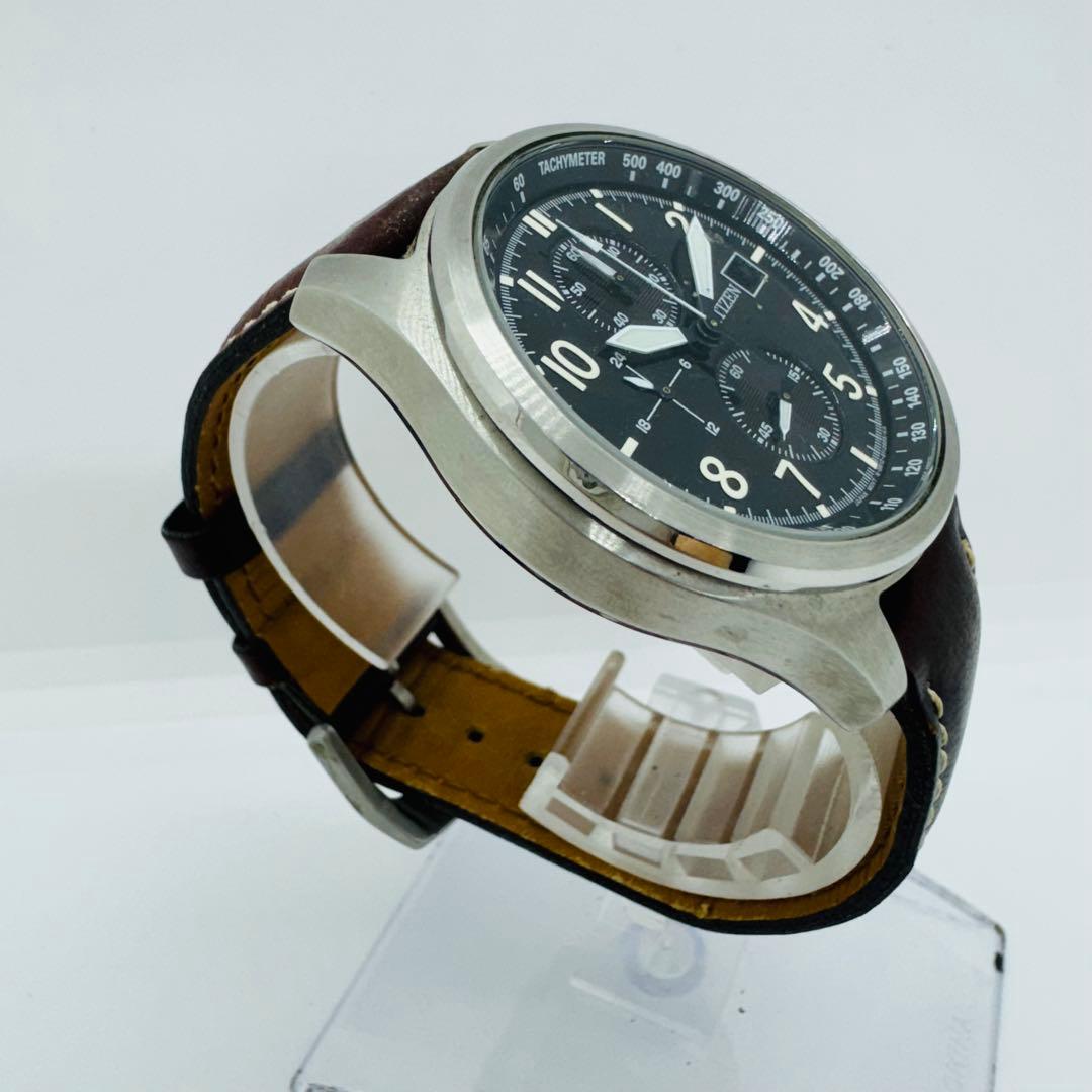 ✨CITIZEN✨シチズン✨エコドライブ✨クロノグラフ✨デイト✨ブラック✨腕時計