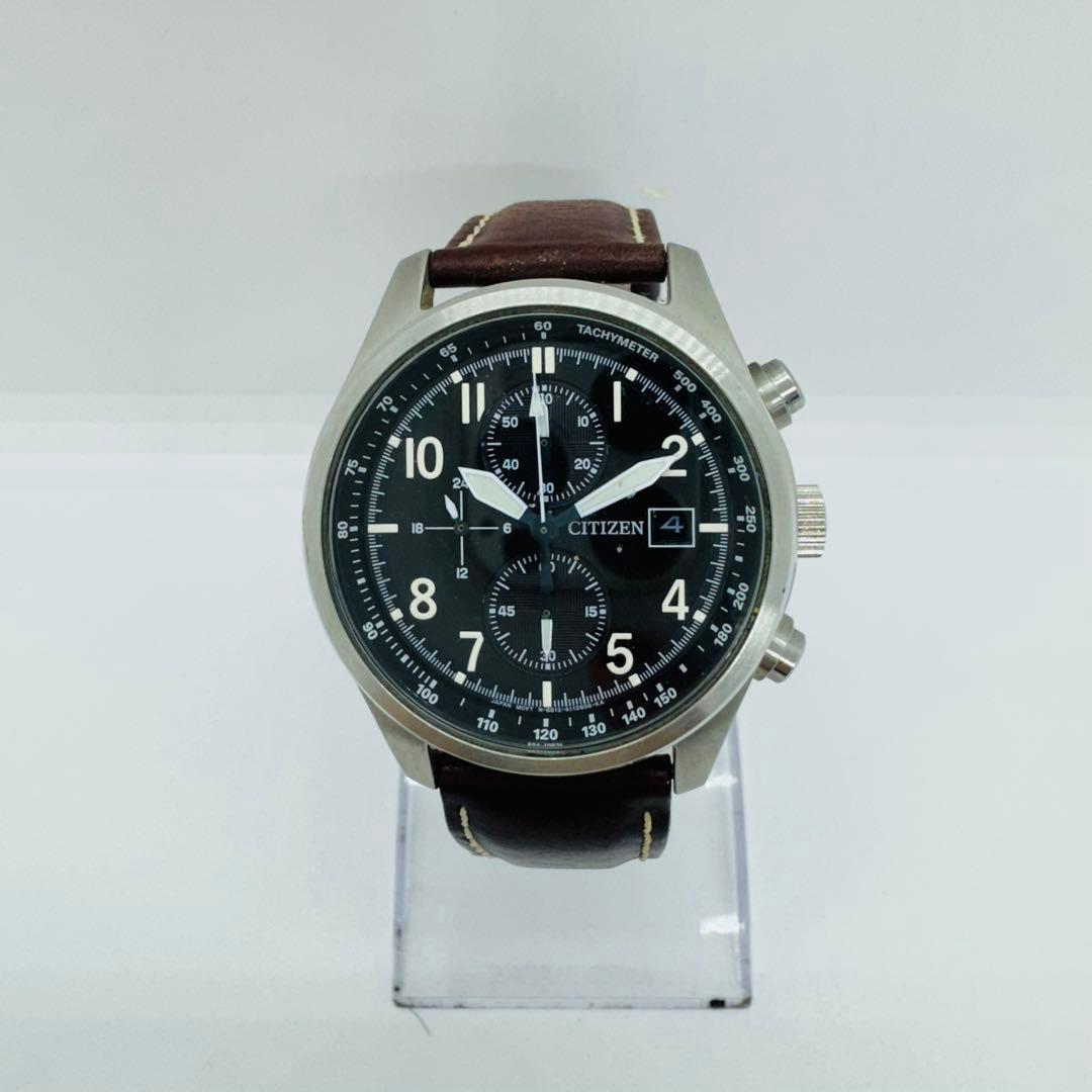 ✨CITIZEN✨シチズン✨エコドライブ✨クロノグラフ✨デイト✨ブラック✨腕時計