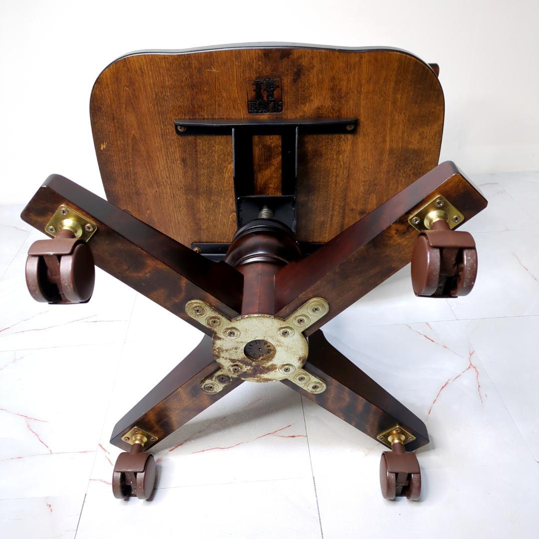 北海道民芸家具 デスクチェア キャプテンチェア キャスター付 椅子 樺 無垢材