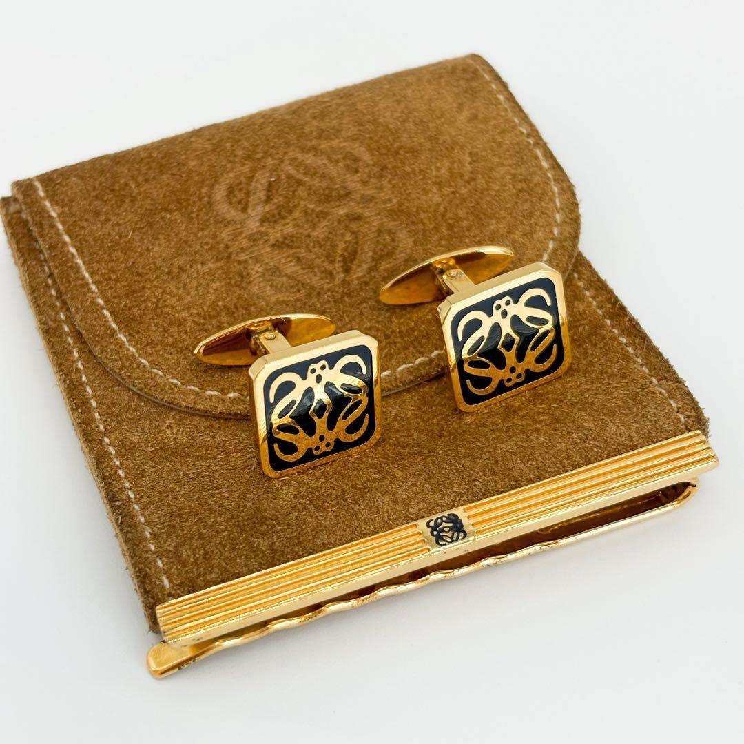 ♡美品♡ ロエベ アナグラム カフスボタン タイクリップ ２点セット