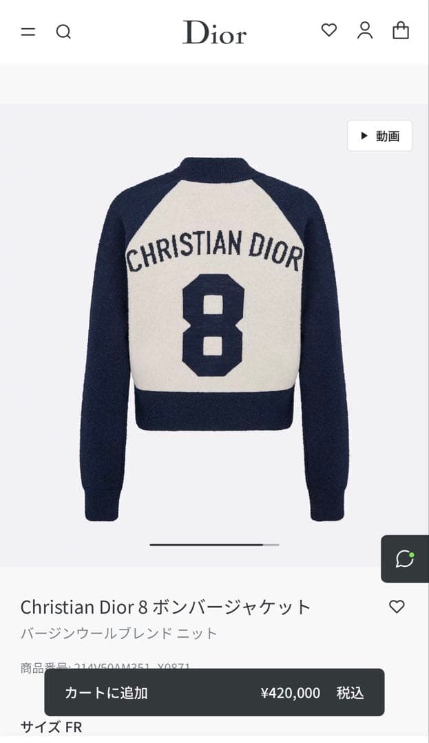 Christian Dior 8 ボンバージャケット 定価42万円