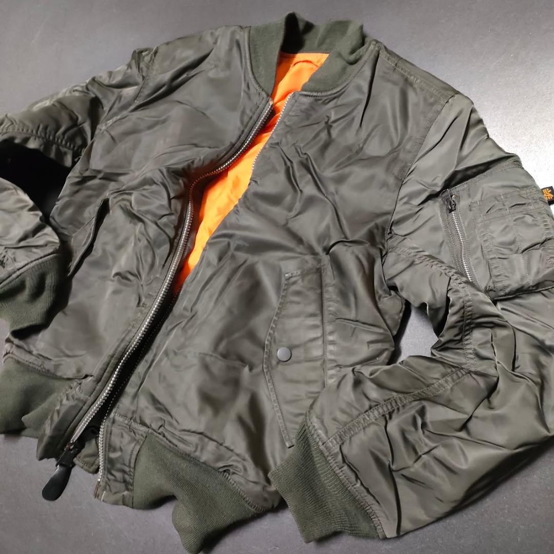 ALPHA MA-1 グレー M フライトジャケット　アルファ