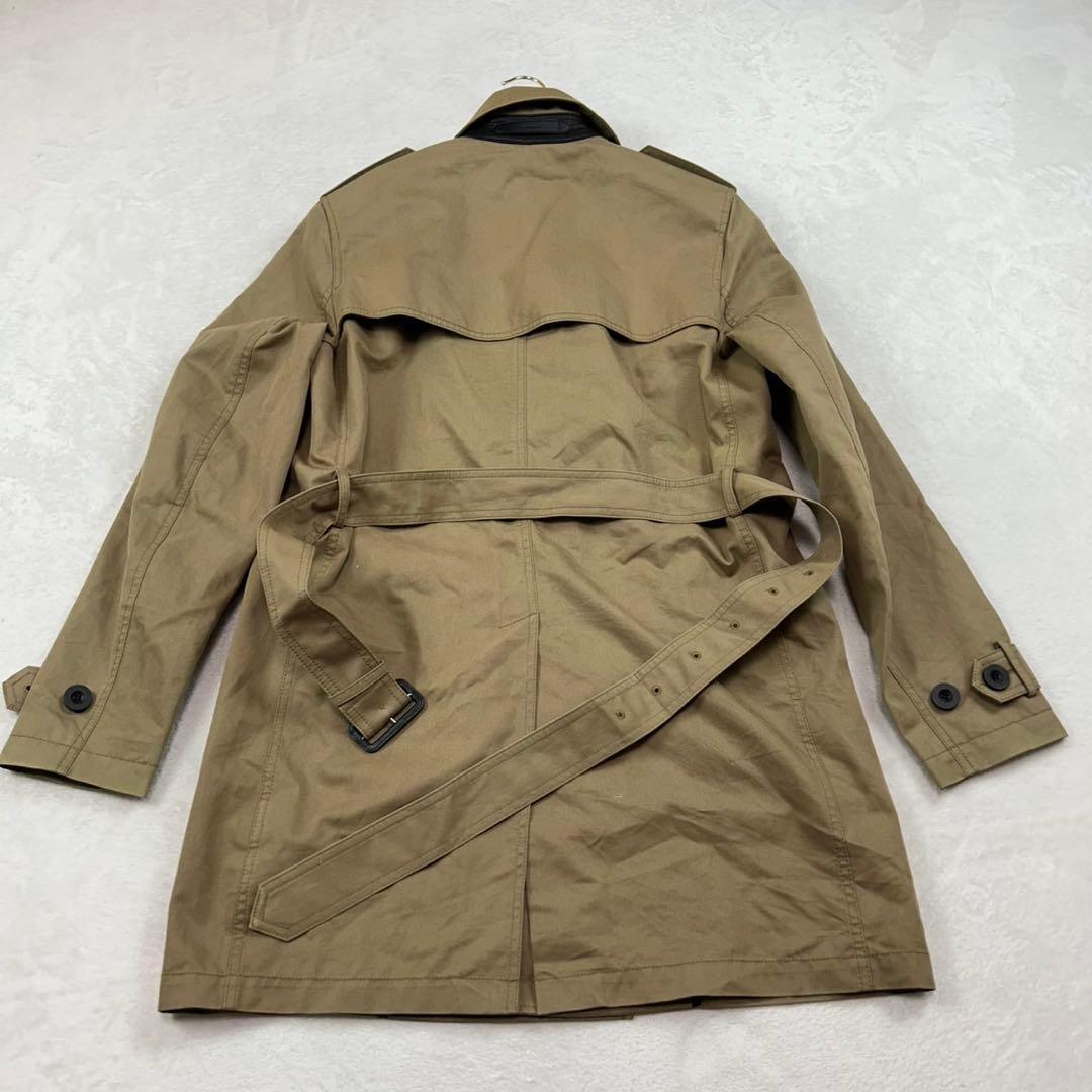 K377 S コーチ ダブル ベルト付き トレンチコート ブラウン メンズ