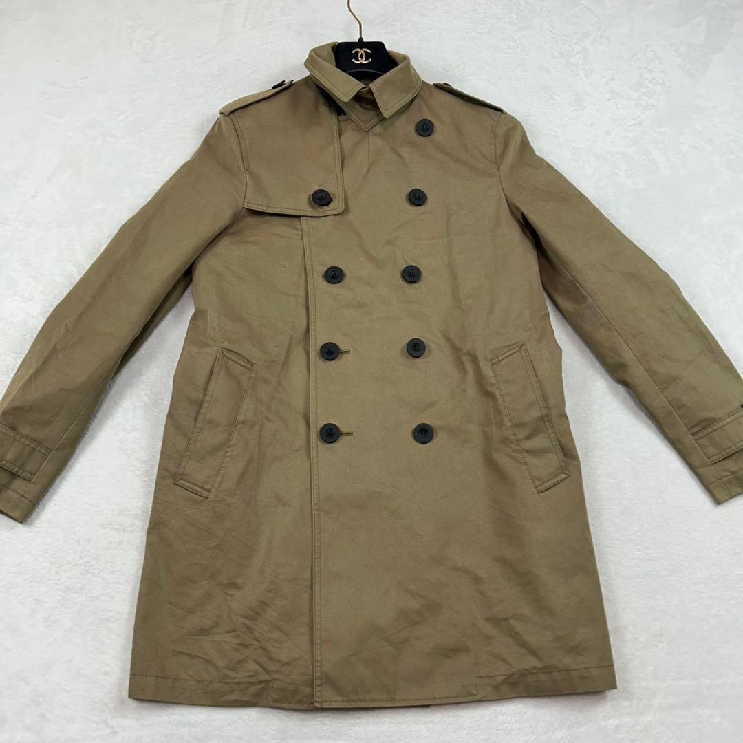 K377 S コーチ ダブル ベルト付き トレンチコート ブラウン メンズ