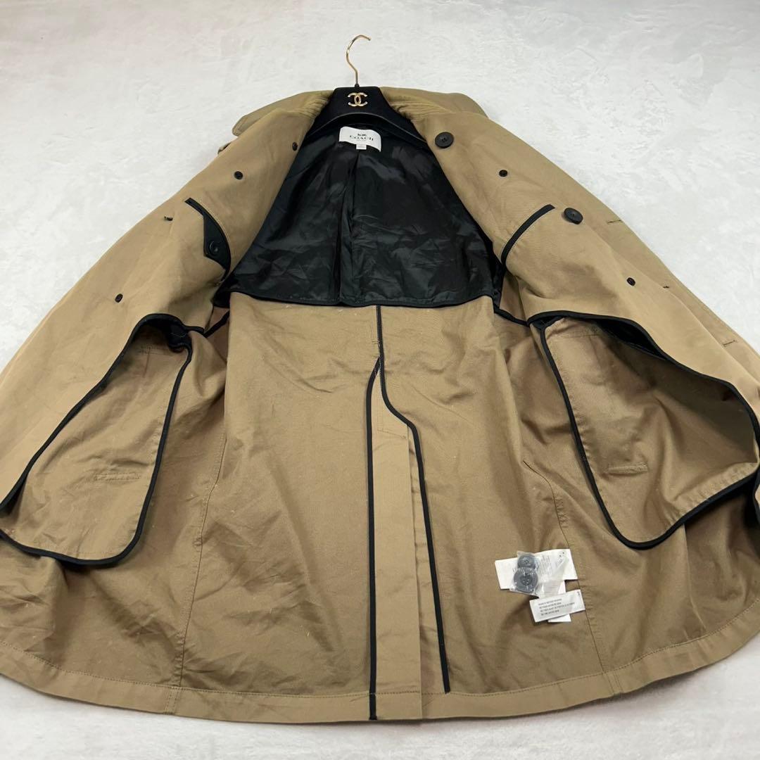 K377 S コーチ ダブル ベルト付き トレンチコート ブラウン メンズ