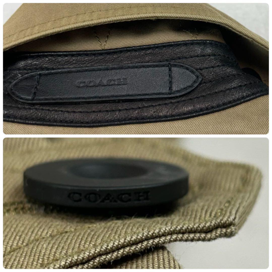 K377 S コーチ ダブル ベルト付き トレンチコート ブラウン メンズ