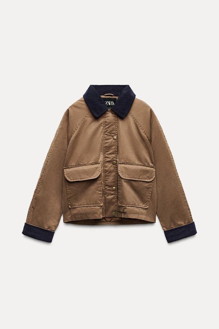 ZARA ザラ　コントラストカラーワックス　 ジャケット　XSサイズ