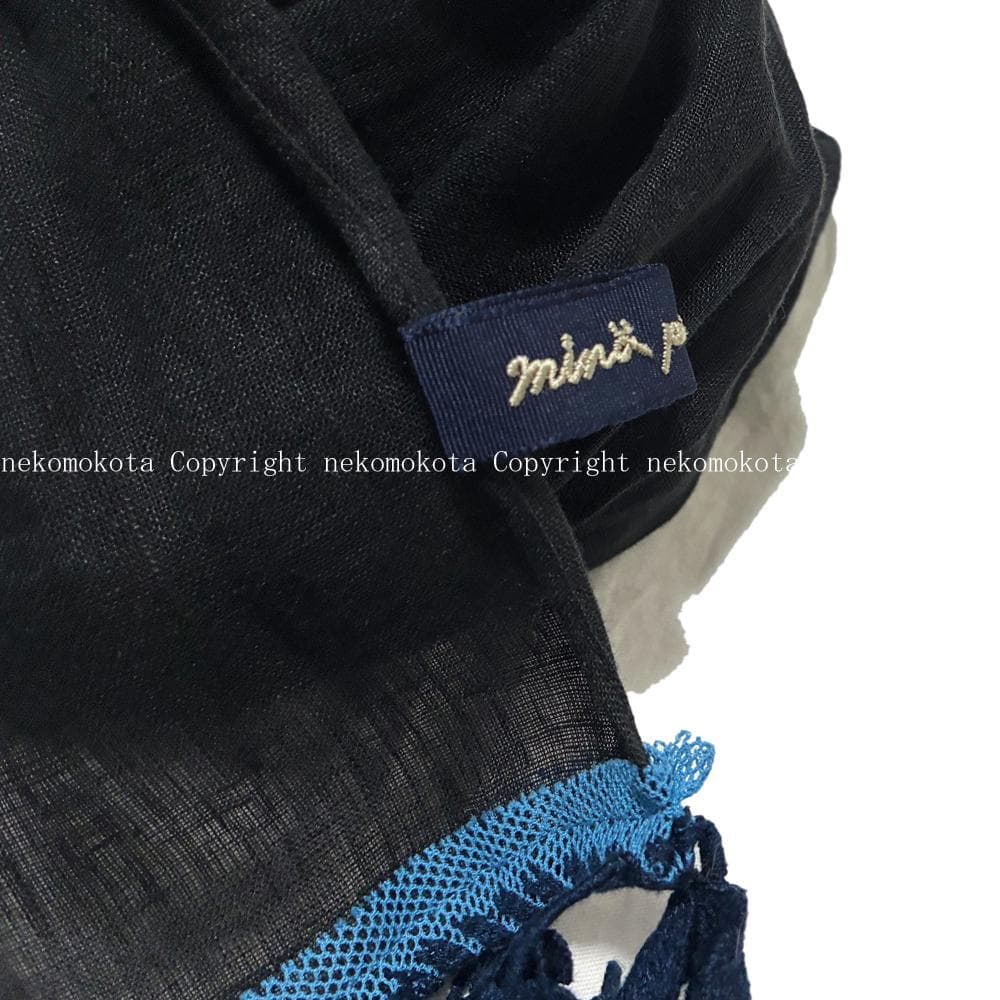 超美品 ミナペルホネン forest parade ストール 黒 mina