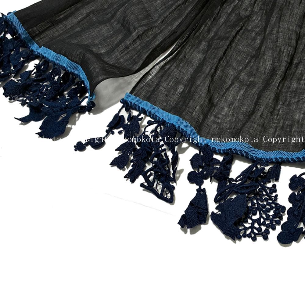 超美品 ミナペルホネン forest parade ストール 黒 mina