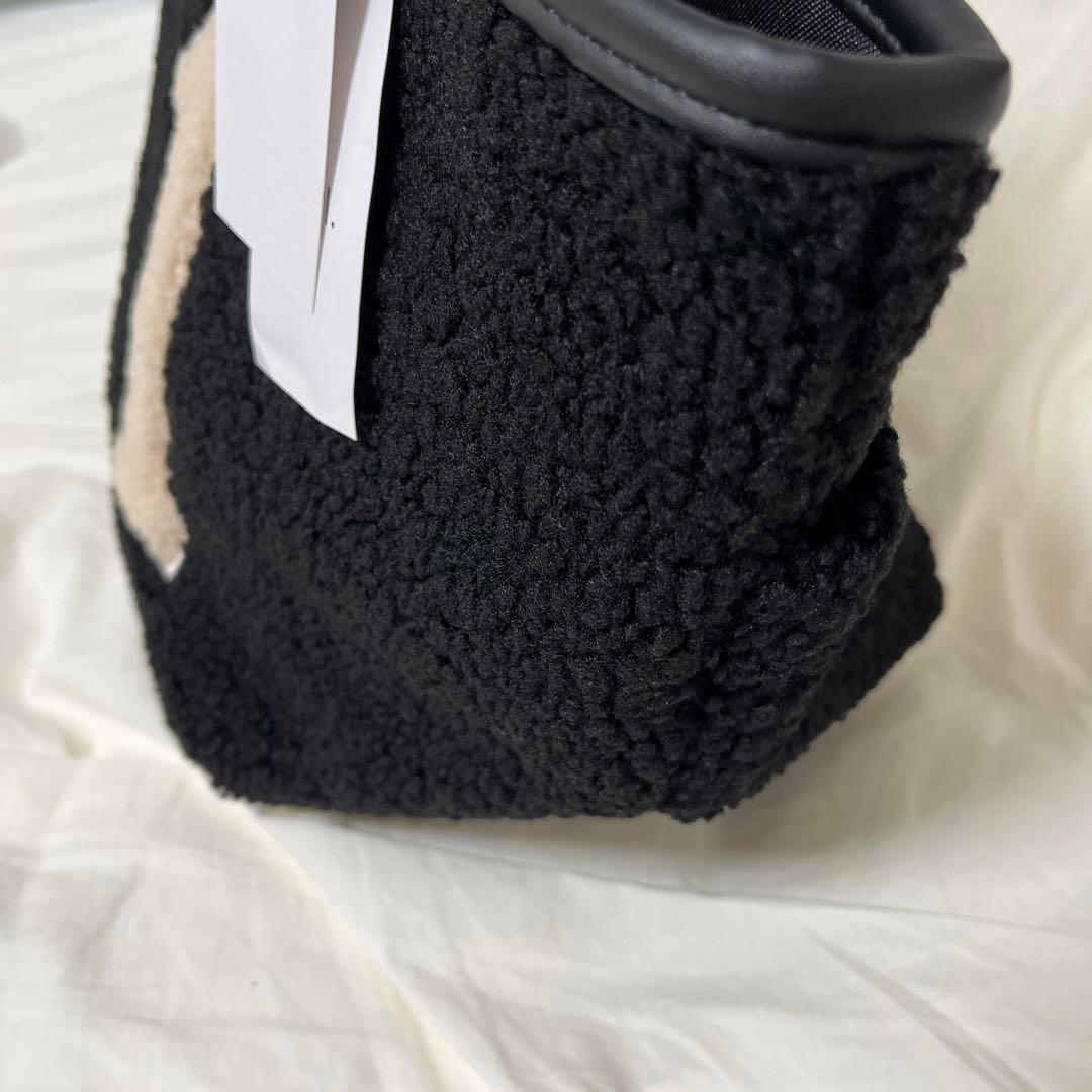 ボア素材 トートバッグ 黒 数字11