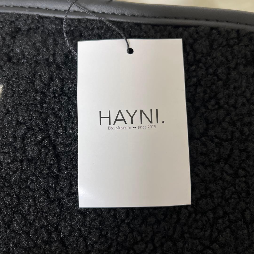 ボア素材 トートバッグ 黒 数字11