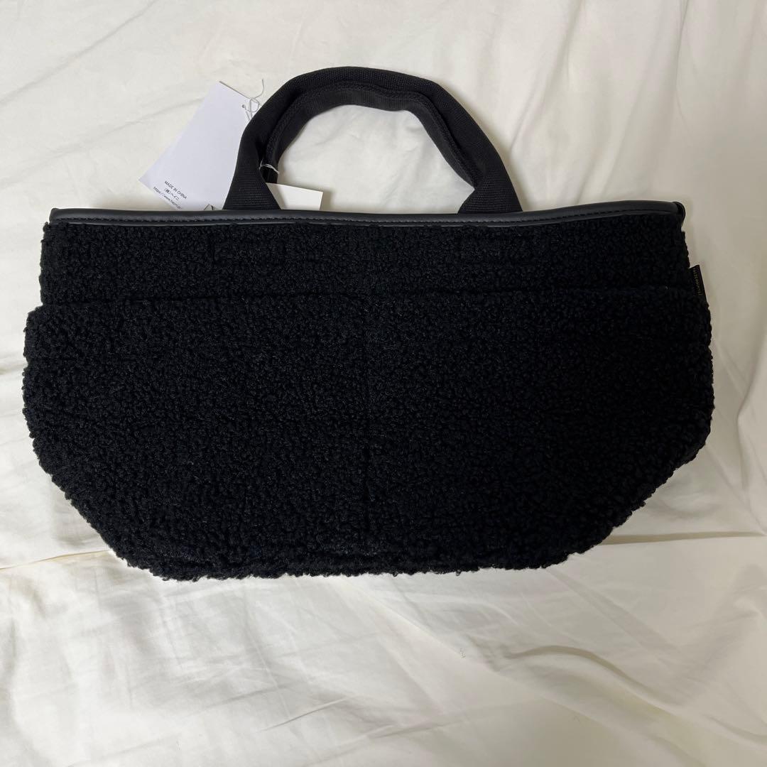 ボア素材 トートバッグ 黒 数字11