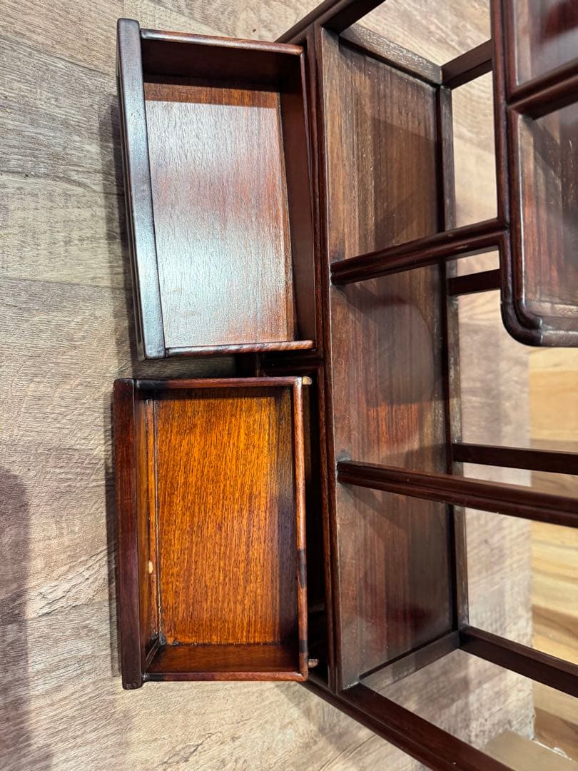 木製棚 ダークブラウン 引き出し付き