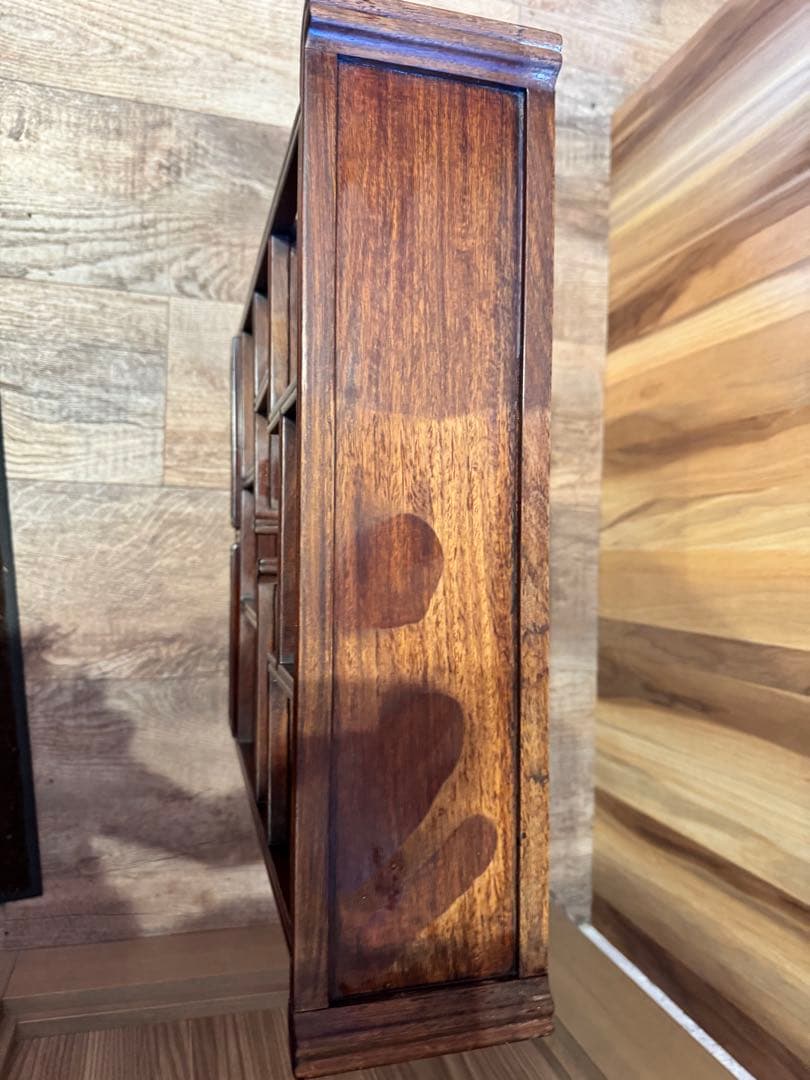 木製棚 ダークブラウン 引き出し付き