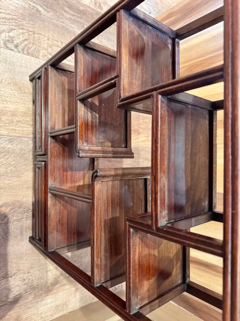 木製棚 ダークブラウン 引き出し付き