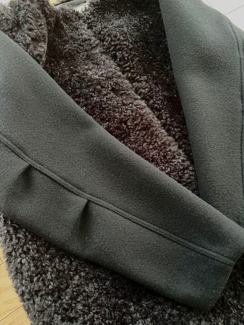 HYKE faux shearling coat black ハイクSIZE2