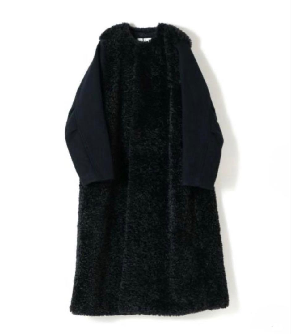 HYKE faux shearling coat black ハイクSIZE2