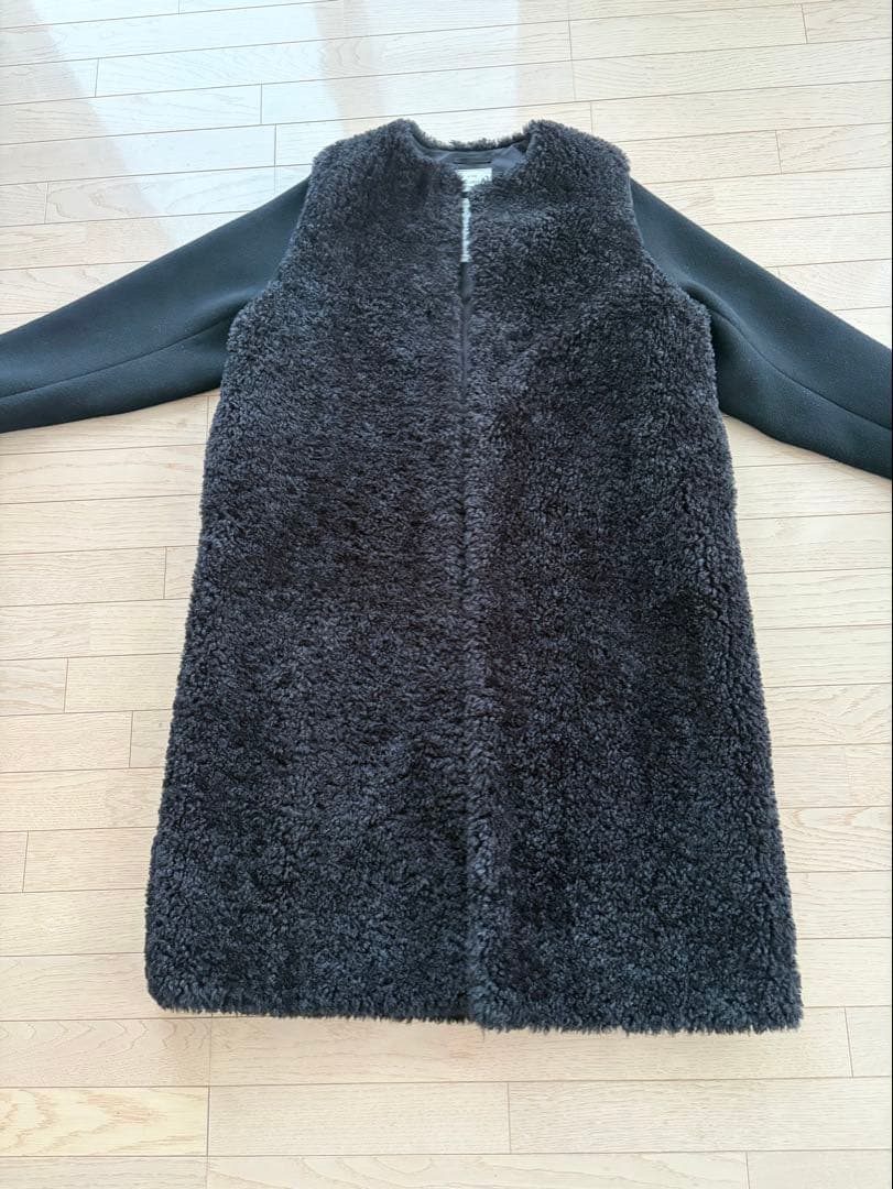 HYKE faux shearling coat black ハイクSIZE2