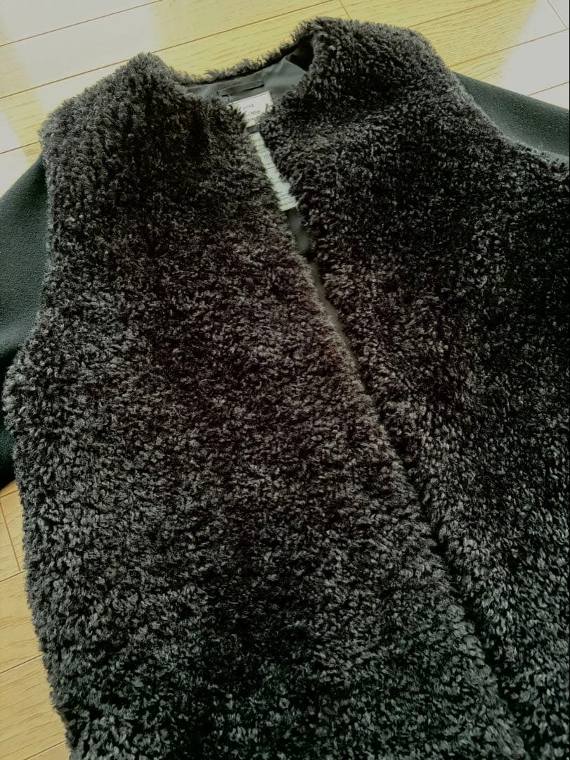 HYKE faux shearling coat black ハイクSIZE2