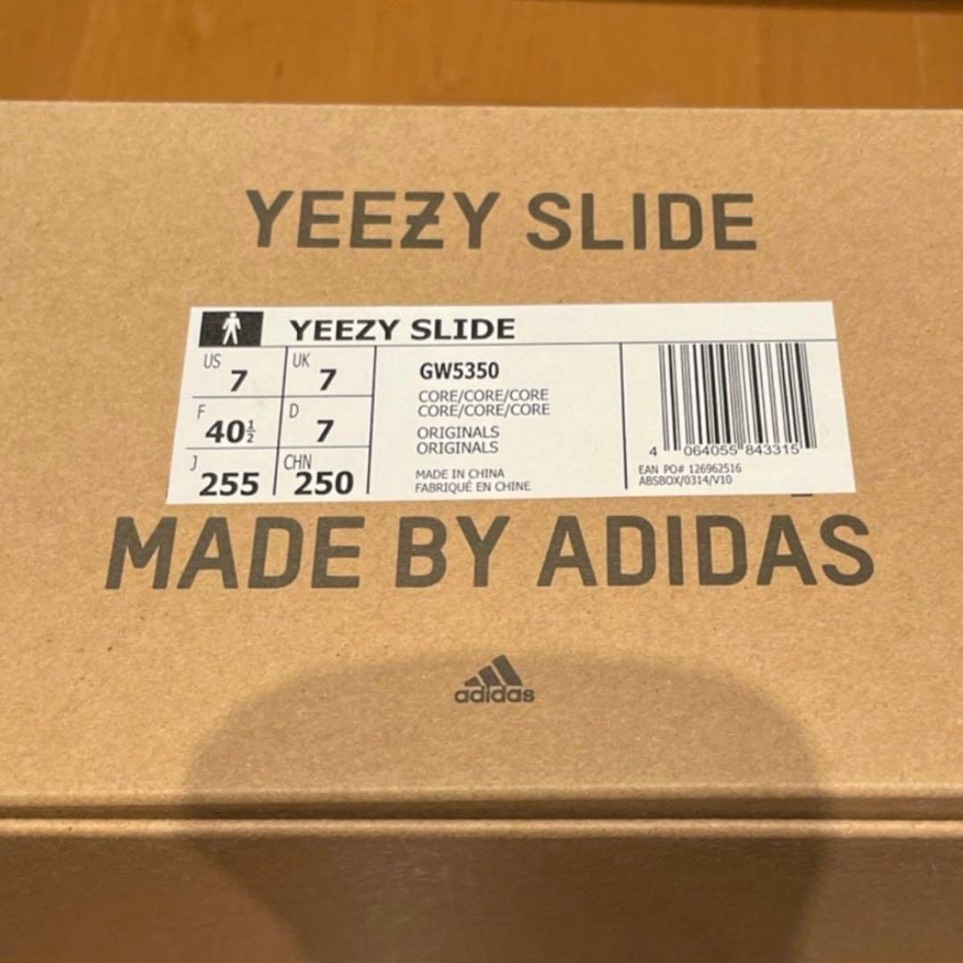 靴 adidas YEEZY Slide \"Core\" 25.5