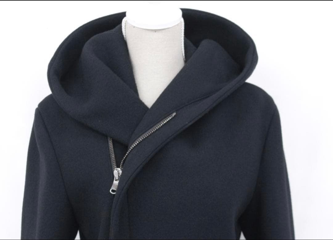 ▲junhashimoto ジュンハシモト ラップコートウール ブラック