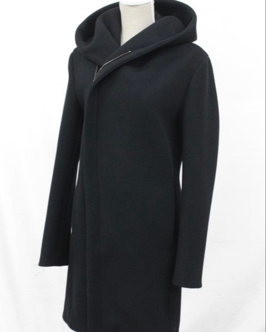 ▲junhashimoto ジュンハシモト ラップコートウール ブラック